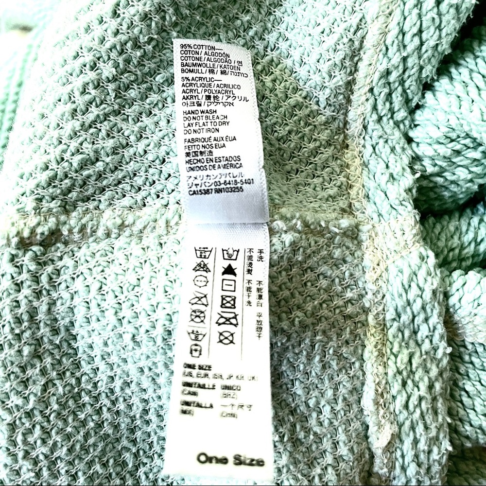 American Apparel Crop Sweater Mint Green 100% Cotton Relaxed Fit Crop Sweater OS - Picture 8 of 12